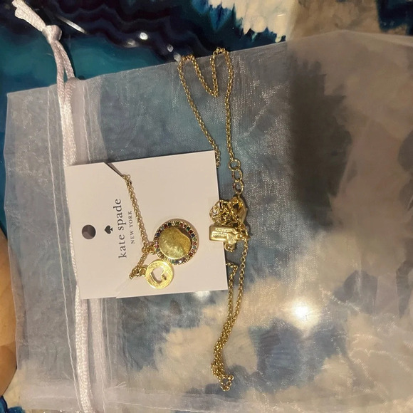 Kate Spade NWT Pave’ Multicolor Pendant & Chain $89 Retail - Picture 6 of 6